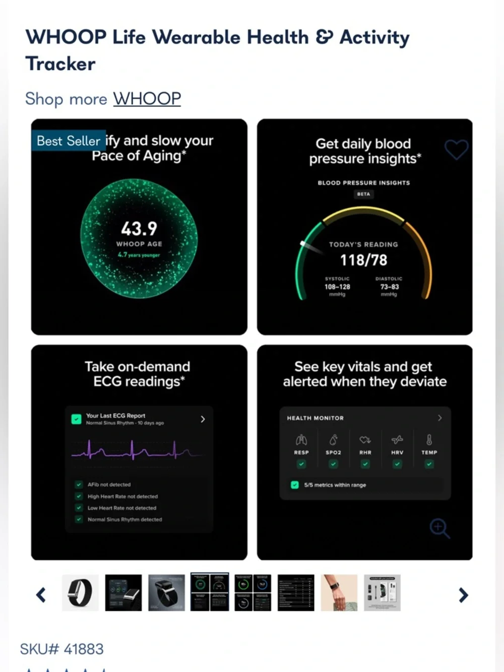 WHOOP Life Wearable Health and Activity Tracker